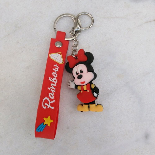 Mini keychain new, soft plastic, black and red