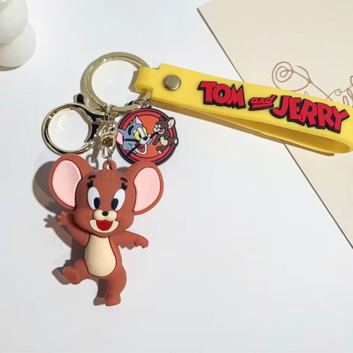 Jerry rubber keychain new, brown and yellow