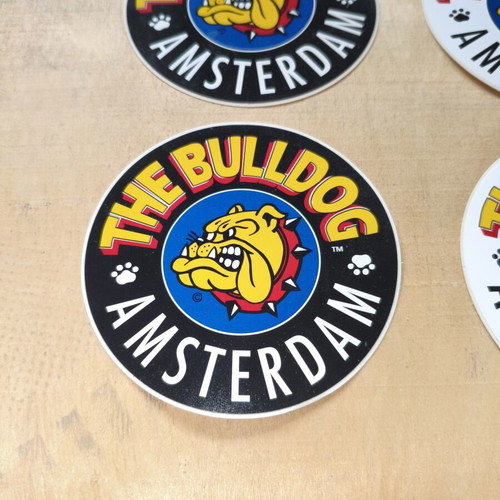 The Bulldog Amsterdam sticker set 10 pieces and 2 coasters new