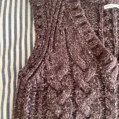 Knitted vest Oysho like new, brown, size S