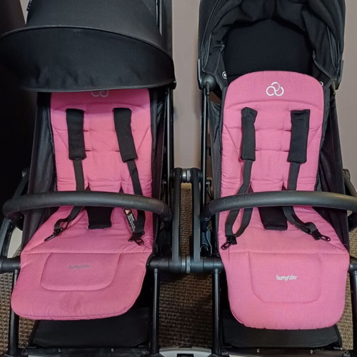 Bumprider Connect 2 Black - Pink Twin Stroller Set