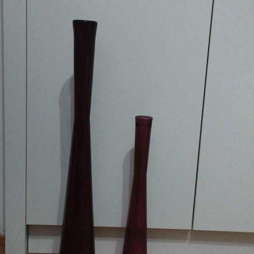 Decorative glass vases set cherry color, like new