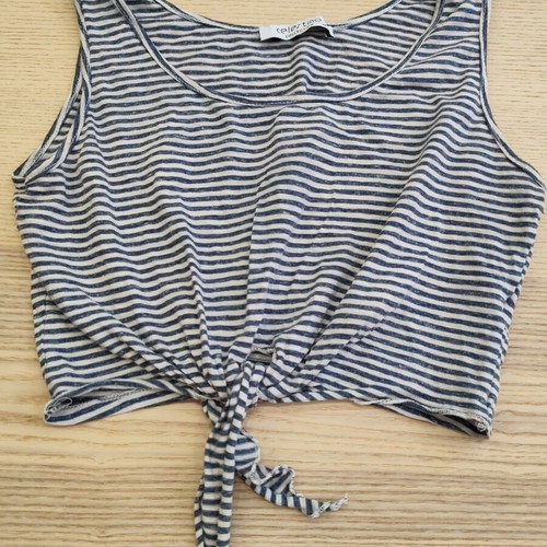 Celestino striped crop top M/L, white and blue
