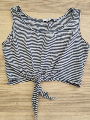 Celestino striped crop top M/L, white and blue