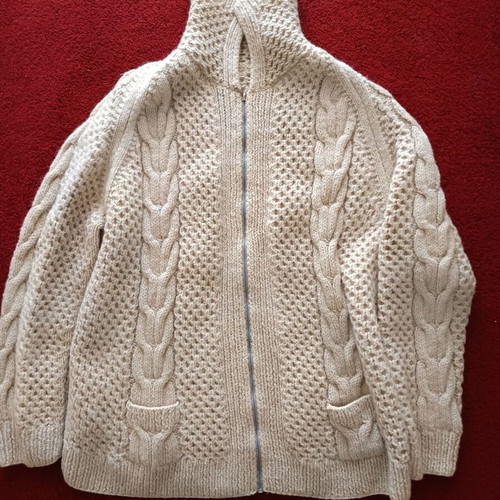 Handmade wool cardigan unisex beige like new, unworn