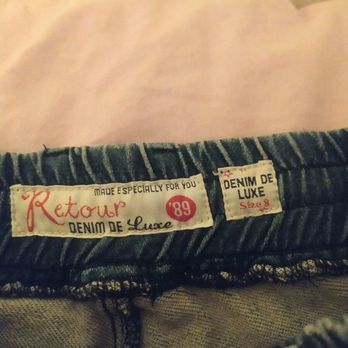 Retour No 8 Denim de Luxe Jeans like new, elastic waist, blue, age 8