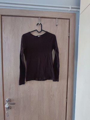 H&M Rib Long-Sleeve Shirt Used, Brown, Size S
