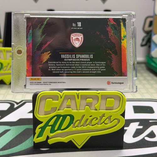 Panini Select Euroleague Vassilis Spanoulis Black Colorblast card new