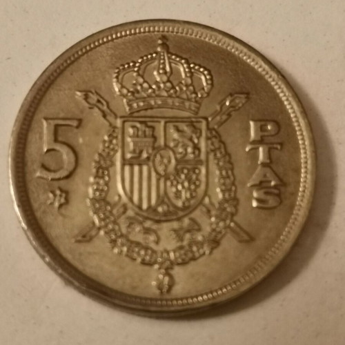 Spain 5 Pesetas Coin 1975 like new