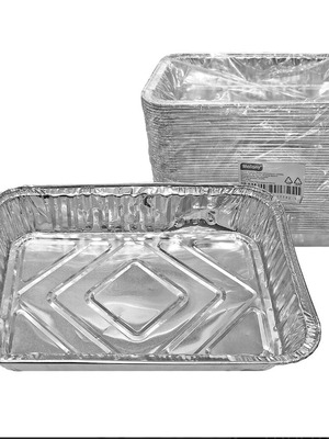 Aluminum disposable trays 22x16x3cm, new, pack of 50 pcs
