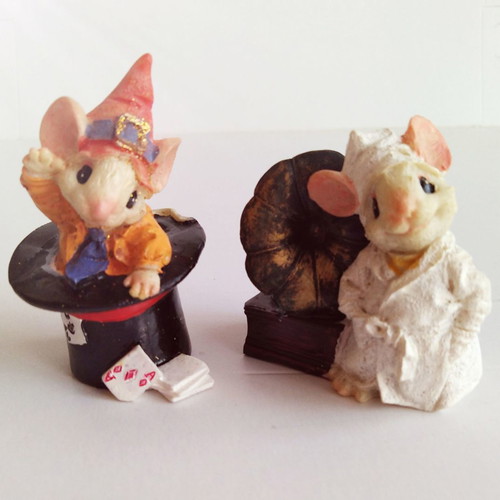 Mouse figurines set #1 new, resin, 5.5cm & 6.5cm