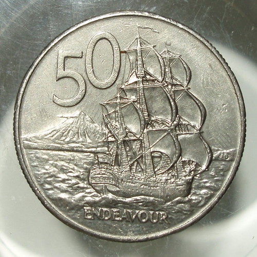 New Zealand 5 coins 50 cents used, 1967-1981, Elizabeth II
