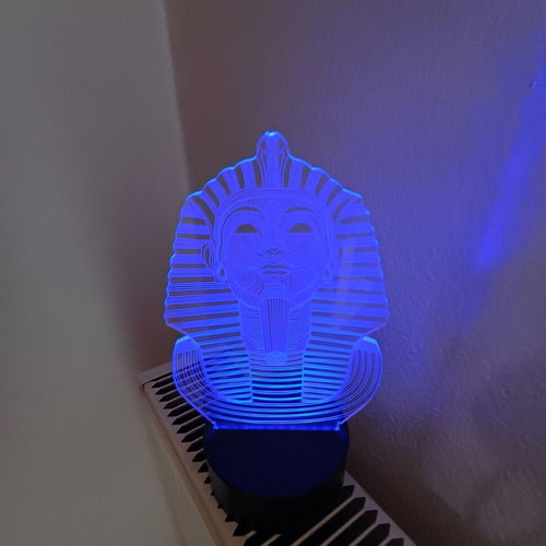 Pharaoh 3D Night Light Lamp like new with 8 colors and touch mode