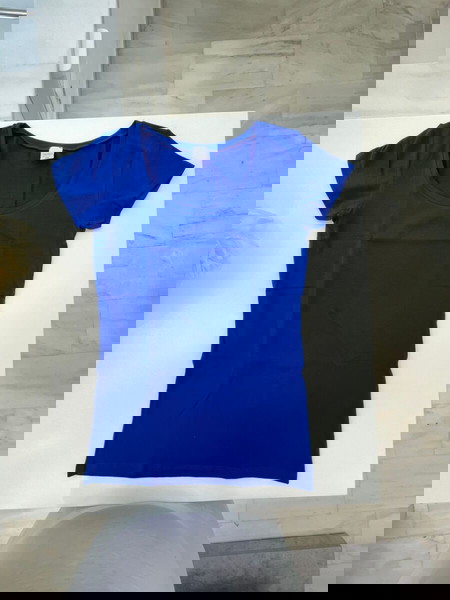 Μπλε ρουά γυναικεία βαμβακερή μπλούζα