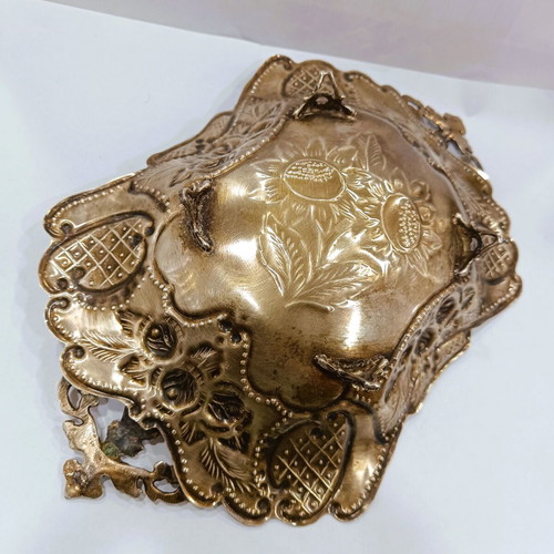 Antique Art Nouveau Επάργυρη Φοντανιέρα σαν καινούργιο με ανάγλυφα ηλιοτρόπια