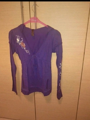 Pink Woman long-sleeve hoodie blouse new, purple