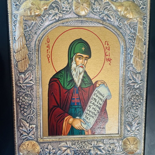Final price 55 euros Silver icon 925 Saint Gerasimos