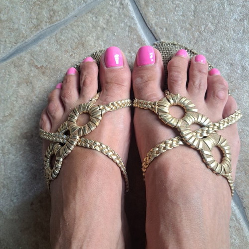 Doca sandals used, gold matte color, size 38