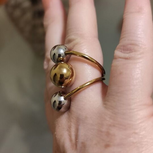 Ring silver and gold stainless steel new