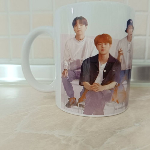 BTA and Black Pink mugs like new, set of two