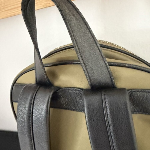Liebeskind fabric and leather backpack like new, green