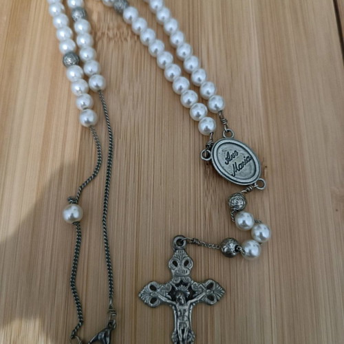 Rosary cross used, from Lourdes France