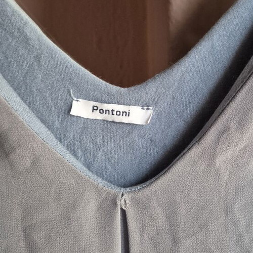 Pontoni turquoise blouse like new with small neckline defect, size M