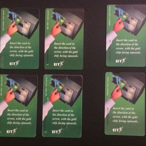 England phonecards used, pack of 10, BT phonecard 1998 & 2000