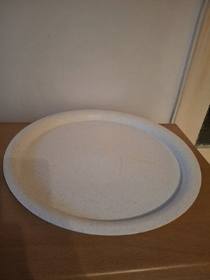 Plastic serving tray used, white