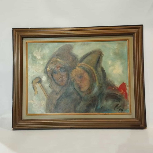 Decorative painting 70x90 Doris used, Michail Papageorgiou with wooden frame