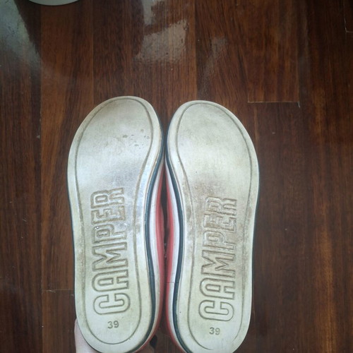 Camper canvas bootie used red size 39