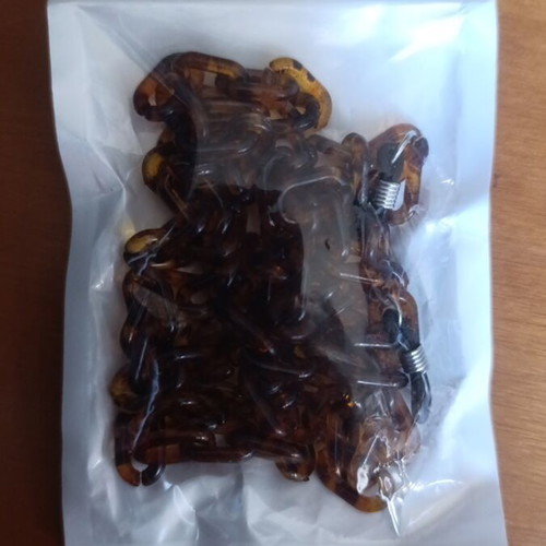 Glasses Chain new, brown plastic