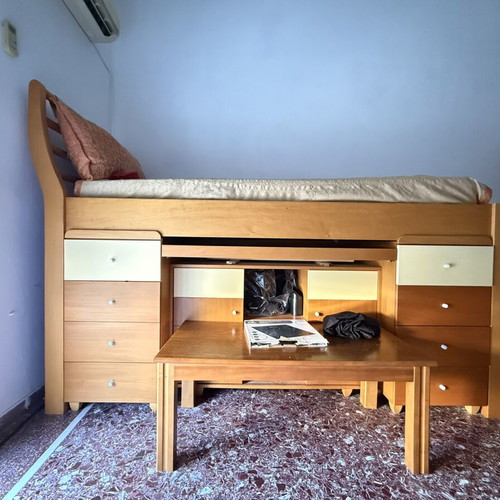 Bed desk with drawers like new, space-saving storage