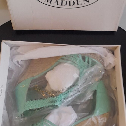 Steve Madden women's platform espadrilles used, turquoise, size 38.5