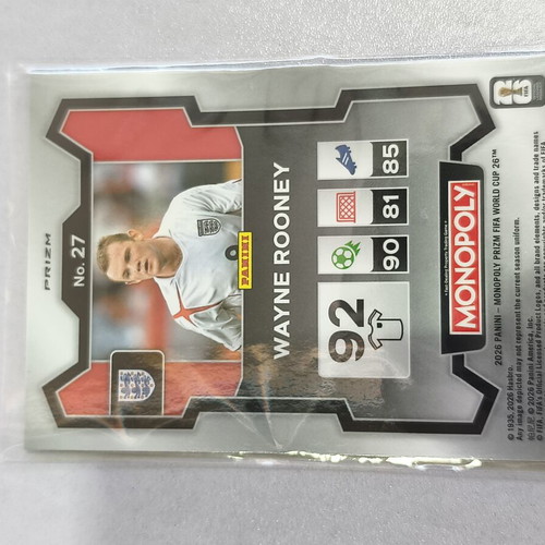2026 Prizm Monopoly FIFA World Cup Wayne Rooney #27 Blue Wave Prizm England new