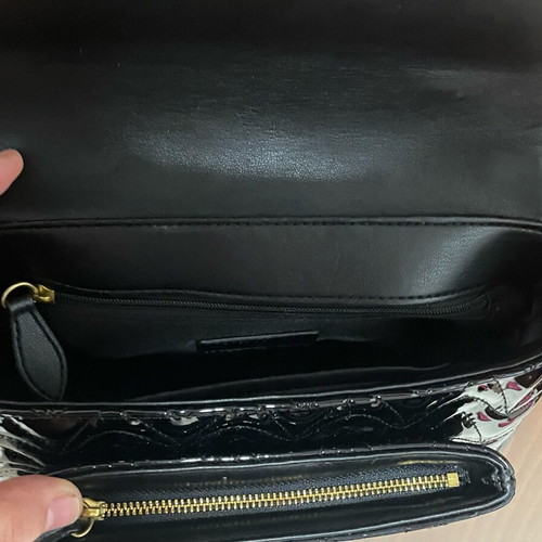 Pinko crossbody bag used, black patent leather