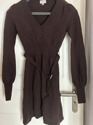 Karen Millen short wool dress with belt, brown