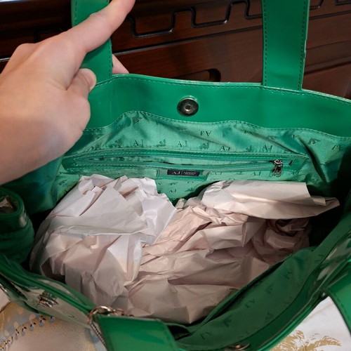 Armani Jeans handbag like new, rare green color