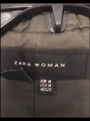 Zara women's parka jacket dark khaki like new