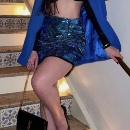 Zara mini skirt with sequins like new, blue and turquoise