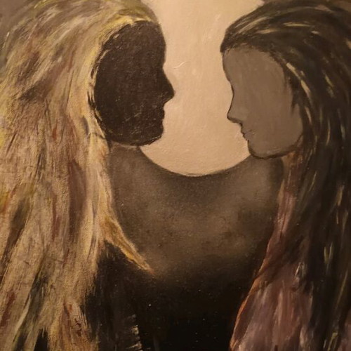 Painting Night Meeting new, acrylic