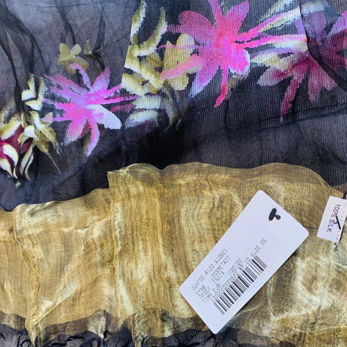 Silk Scarf Celestino new with tags, black multicolor floral