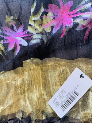 Silk Scarf Celestino new with tags, black multicolor floral