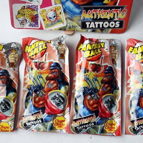 Chupa Chups Fantasy Ball lollipops new, pack of 4 with tattoos