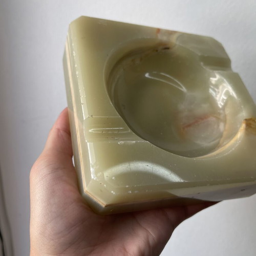 Vintage heavy onyx ashtray like new, decorative marble piece