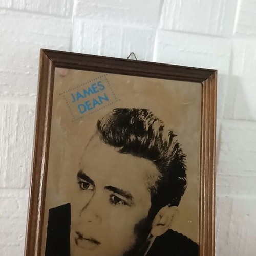 James Dean mirror vintage with wooden frame used