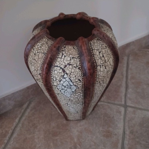 Vintage porcelain mosaic floor vase used