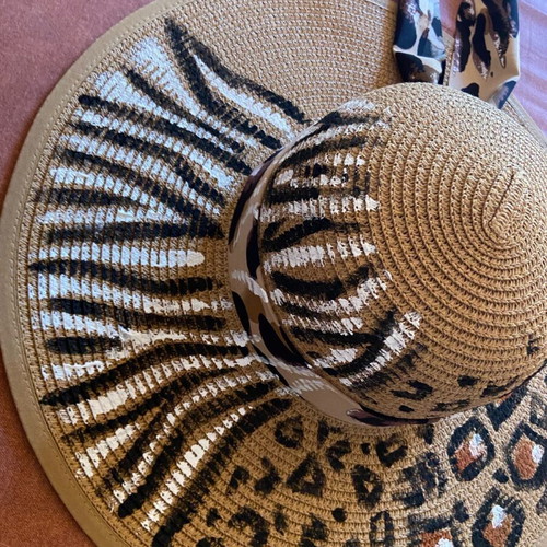 Hand-painted hat new, size 57