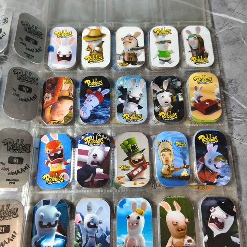 Rabbids metal collectible tags used, collection pack