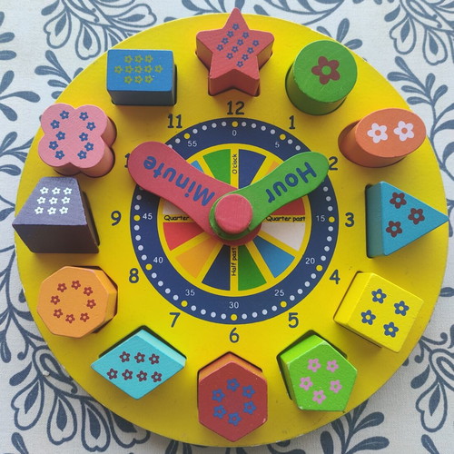 Wooden Educational Toy Clock like new